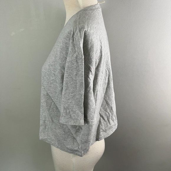 NWOT OPEN EDIT Boxy Crop T-Shirt in Grey Light Heather (L) - Picture 5 of 10